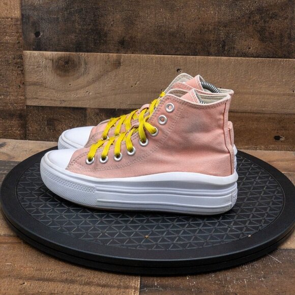 CONVERSE ALL STAR MOVE HI PLATFORM WOMENS ATHLETIC SHOES PINK CTAS RETRO SIZE 6 - Picture 5 of 9